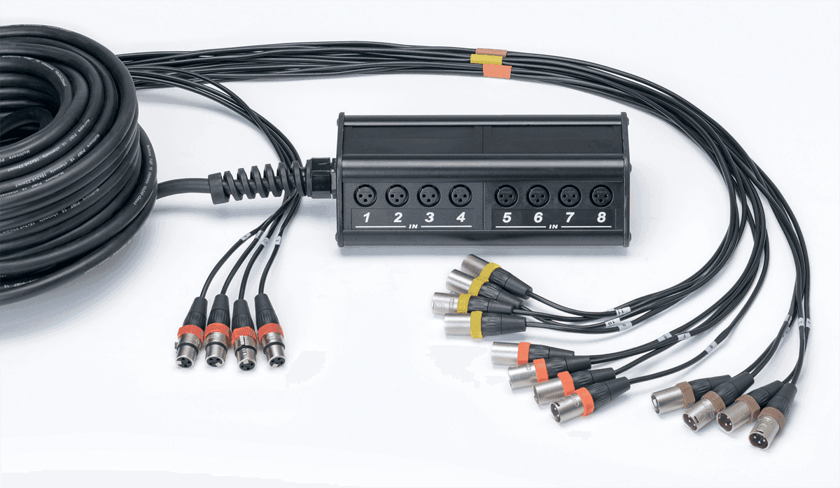 Cordial Stagebox 12 Eingänge 4 Ausgänge XLR Kabel 30 M