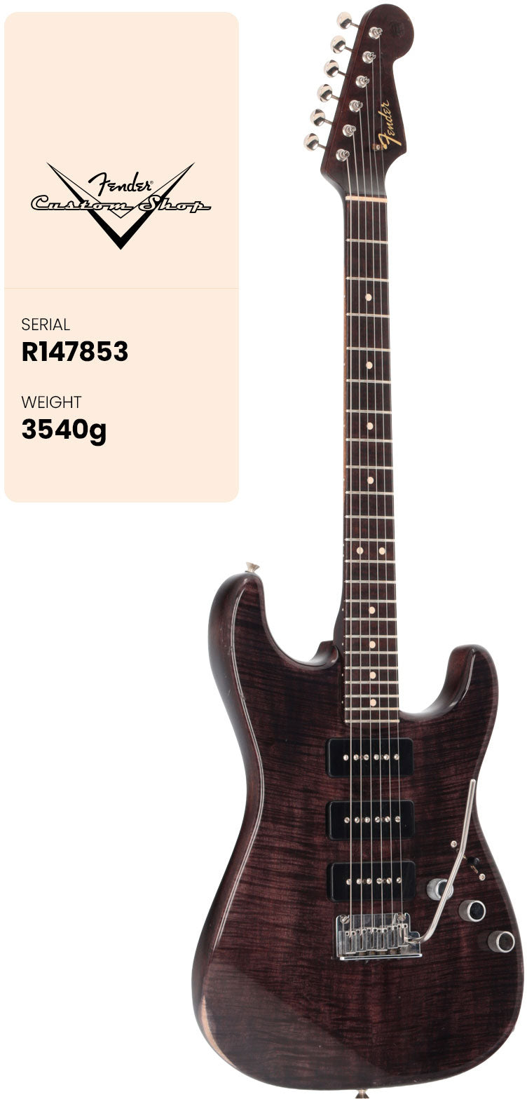 65 Stratocaster Relic Ebenholz Transparent