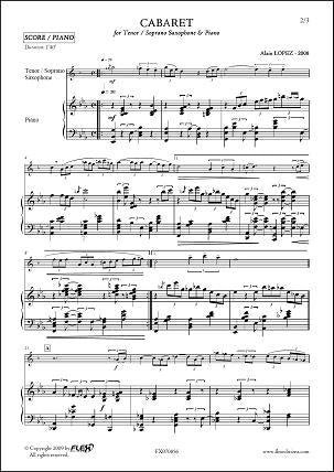 Lopez A. - Cabaret - Tenorsaxophon Oder Sopransaxophon & Klavier
