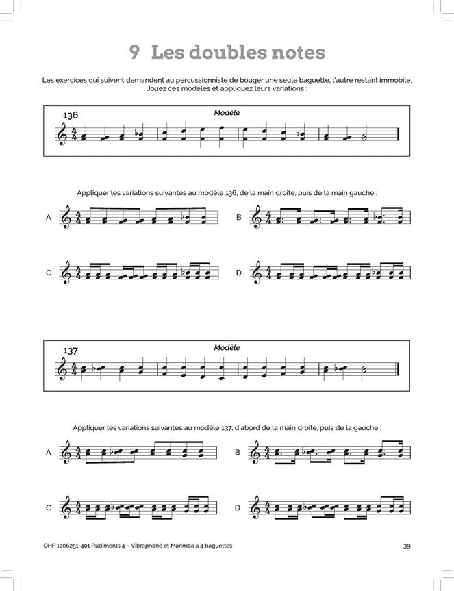 Deleruyelle Thierry - Rudiments 4 - Vibraphone et Marimba A 4 Baguettes