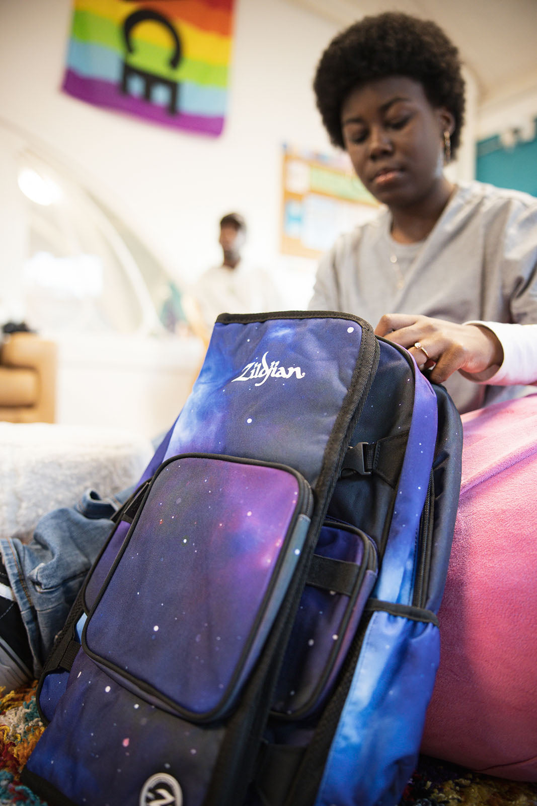 Studentenrucksack Purple Galaxy
