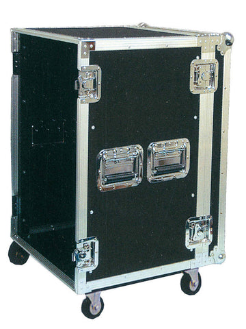 FLIGHT CASE AV ROULETTES 14U
