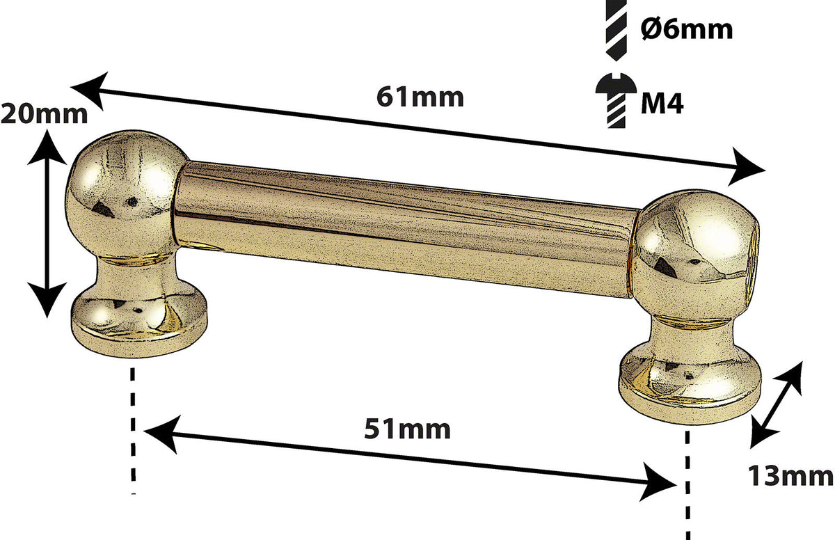 TL12D51-BR Rohrspannböckchen 51mm Goldfarben Doppelseitig (X1)
