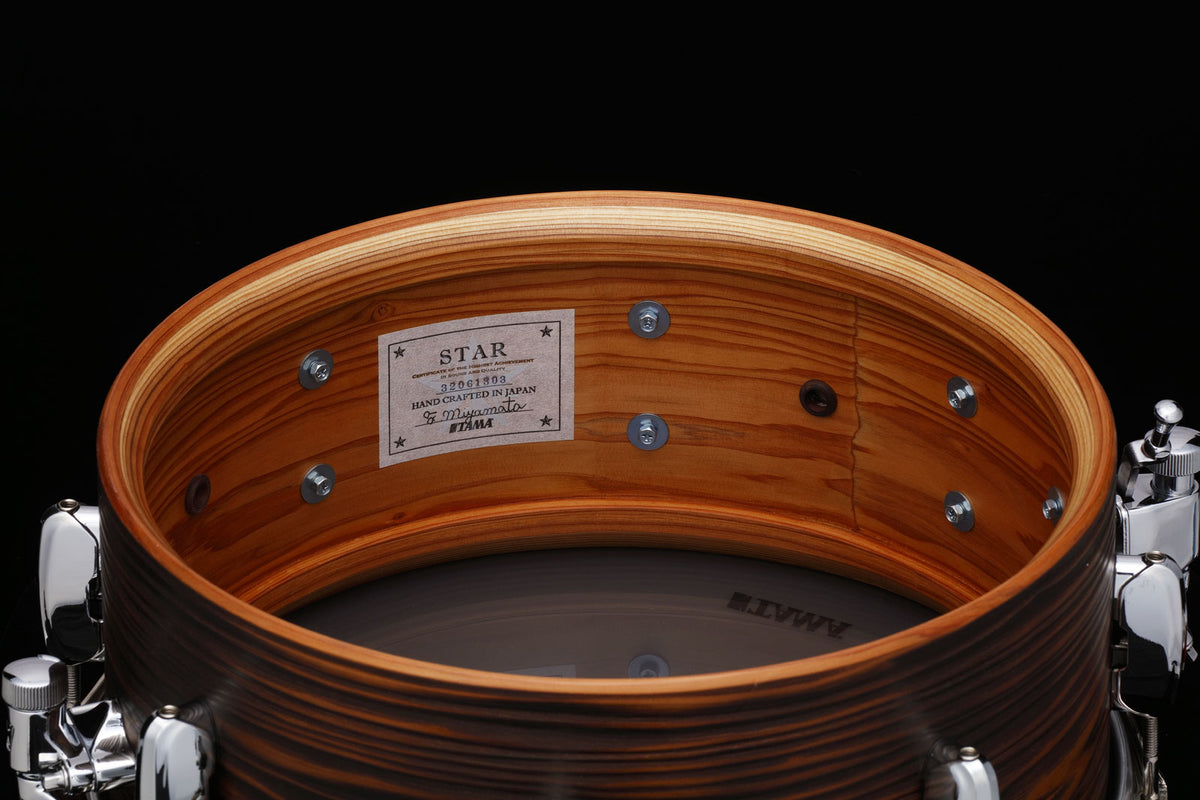 STAR RESERVE SOLID JAPANESE CEDAR 14X6 SNARE DRUM BURNT OILED CEDAR