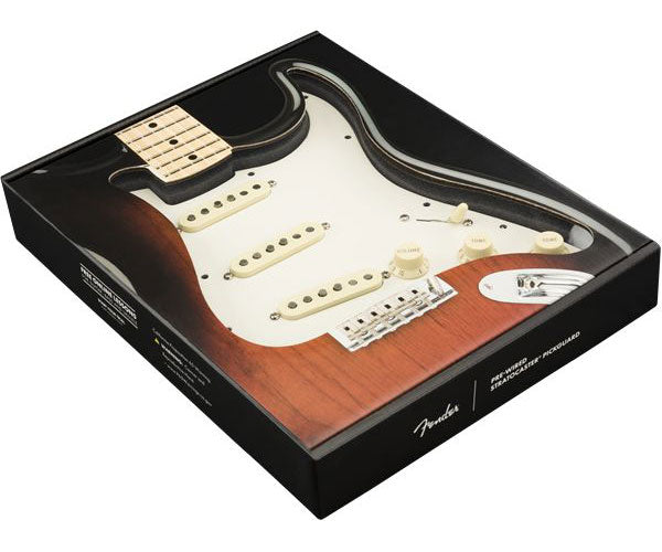 PRE-WIRED STRAT PICKGUARD TEXAS SPECIAL SSS PARCHMENT 11 HOLE PG