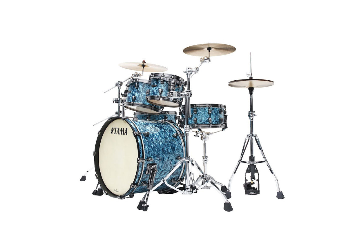 STARCLASSIC MAPLE STAGE 22 DRUM KIT SMOKED BLACK NICKEL SHELL HARDWARE TURQUOISE PEARL
