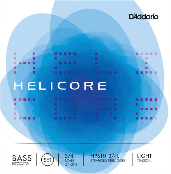 D'ADDARIO SET OF STRINGS FOR DOUBLE BASS PIZZICATO HELICORE 3/4 NECK TENSION LIGHT