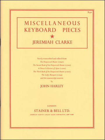 Jeremiah Clarke - Verschiedene Stücke für Tasteninstrumente