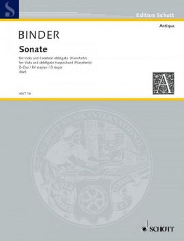 BINDER C.S. - SONATA D MAJOR - ALTO & PIANO