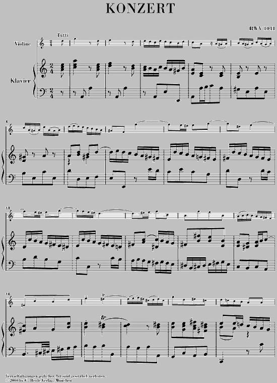 Bach J.S. - Concerto For Violin And Orchestra A Minor BWV 1041
