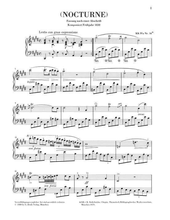 Chopin - Nocturne Ut Dièse Mineur Op. Post. - KLAVIER
