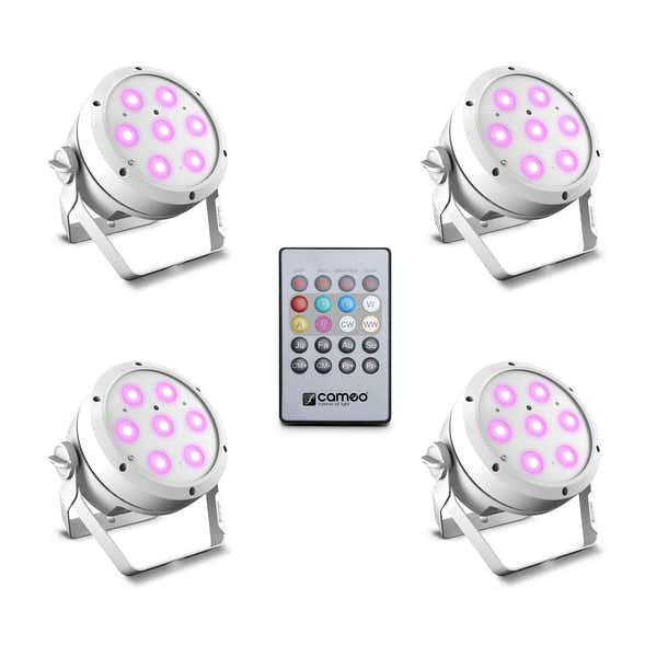 Cameo ROOT PAR 4 WH SET 1 - SET AUS 4 X CLROOTPAR4WH MIT INFRAROT-FERNBEDIENUNG