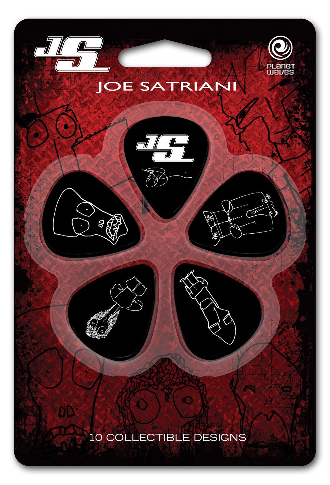 Joe Satriani schwarze Gitarrenplektren 10er-Pack leicht