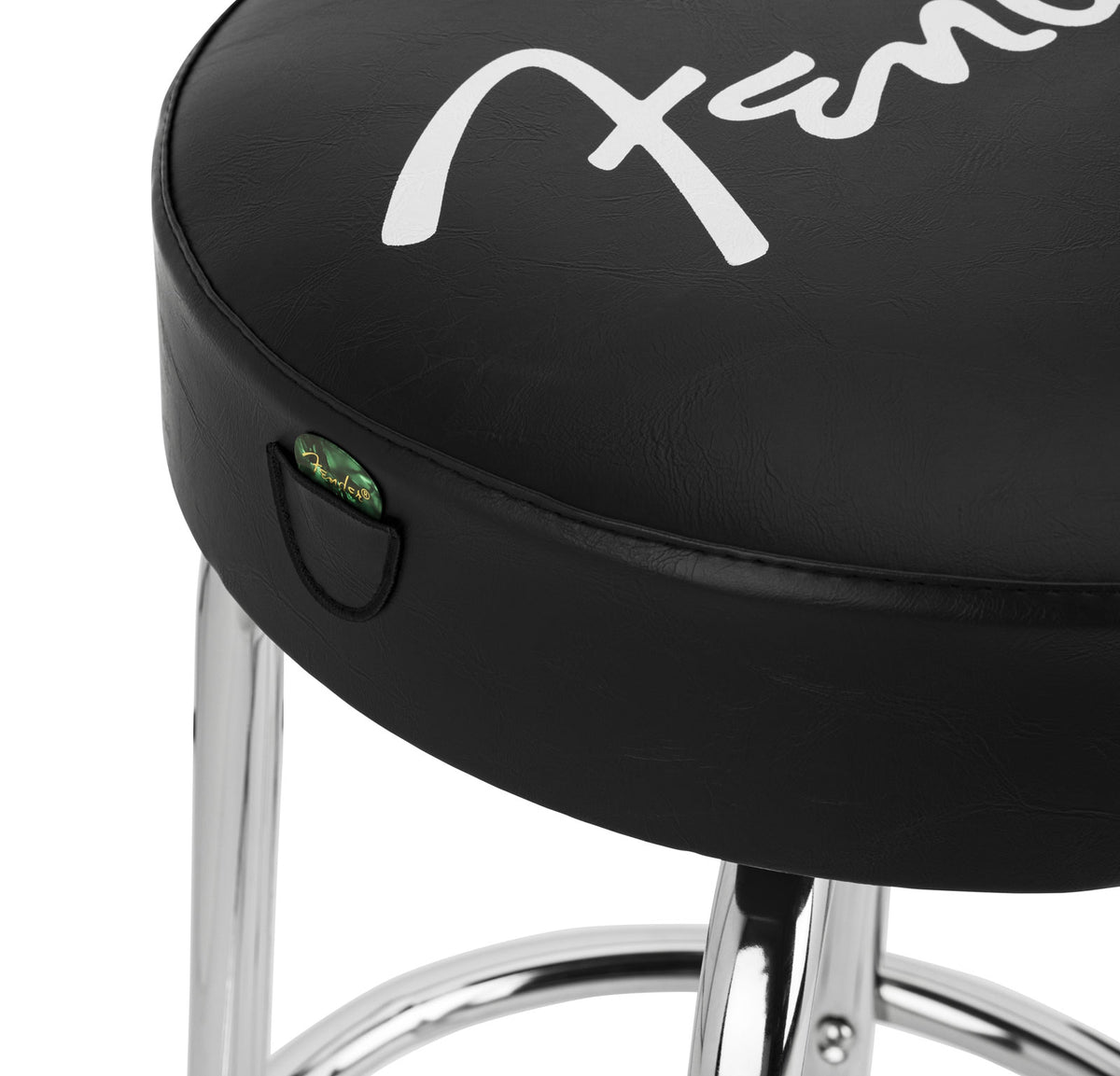 Spaghetti Logo Pick Pouch Barstool Black-Chrome 30"