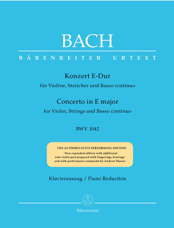 J.S. - Concerto En Mi Majeur Bwv 1042 Pour Violon Cordes Et Basse Continue - Violon Piano