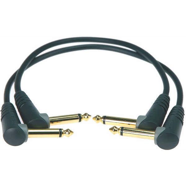 PATCHCORD 0,15M BLACK 2 UNITS JACK 2P.90/JACK 2P.90 GOLD