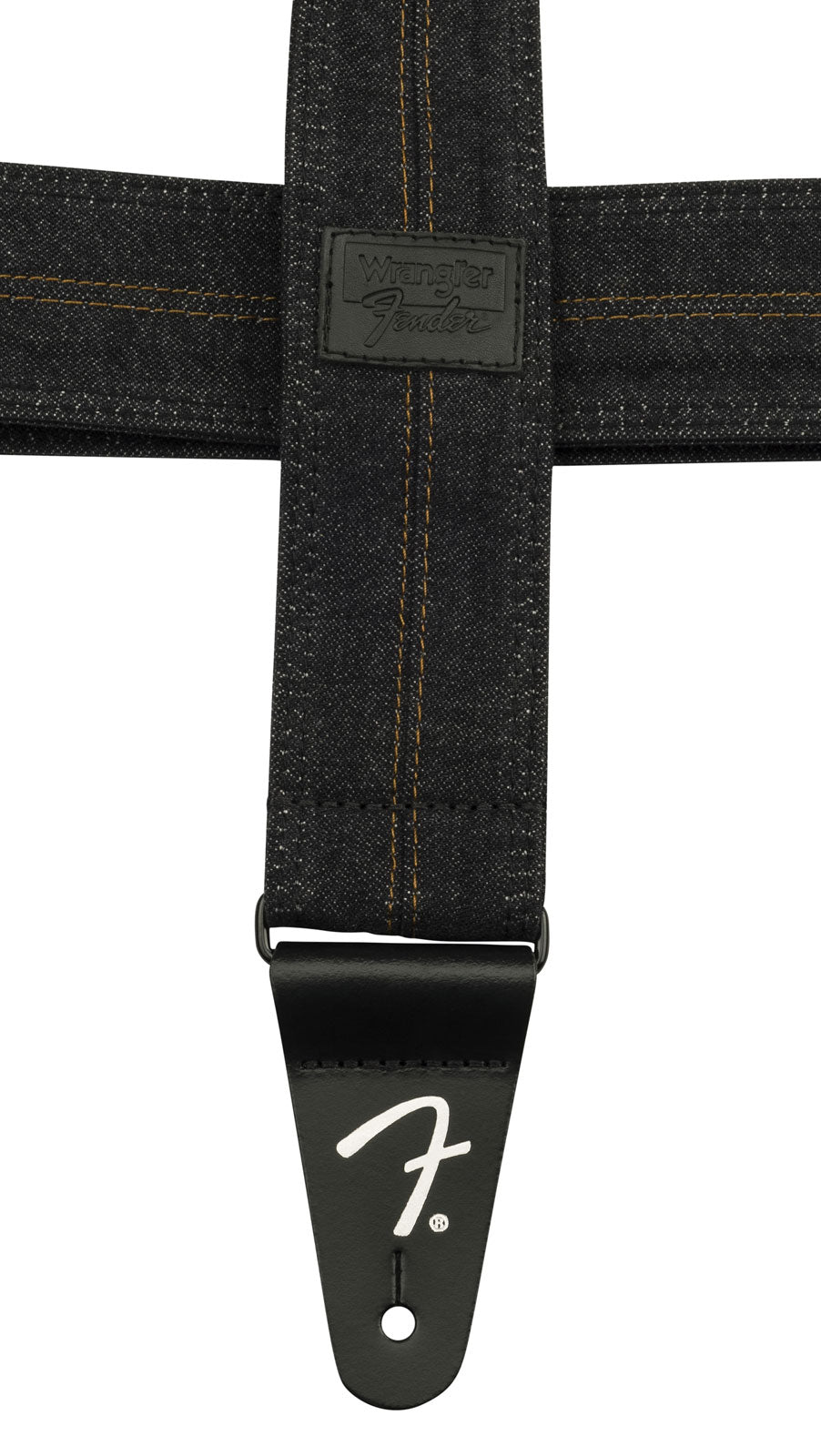 x Wrangler Denim-Gurt Verwaschenes Schwarz Ziernaht