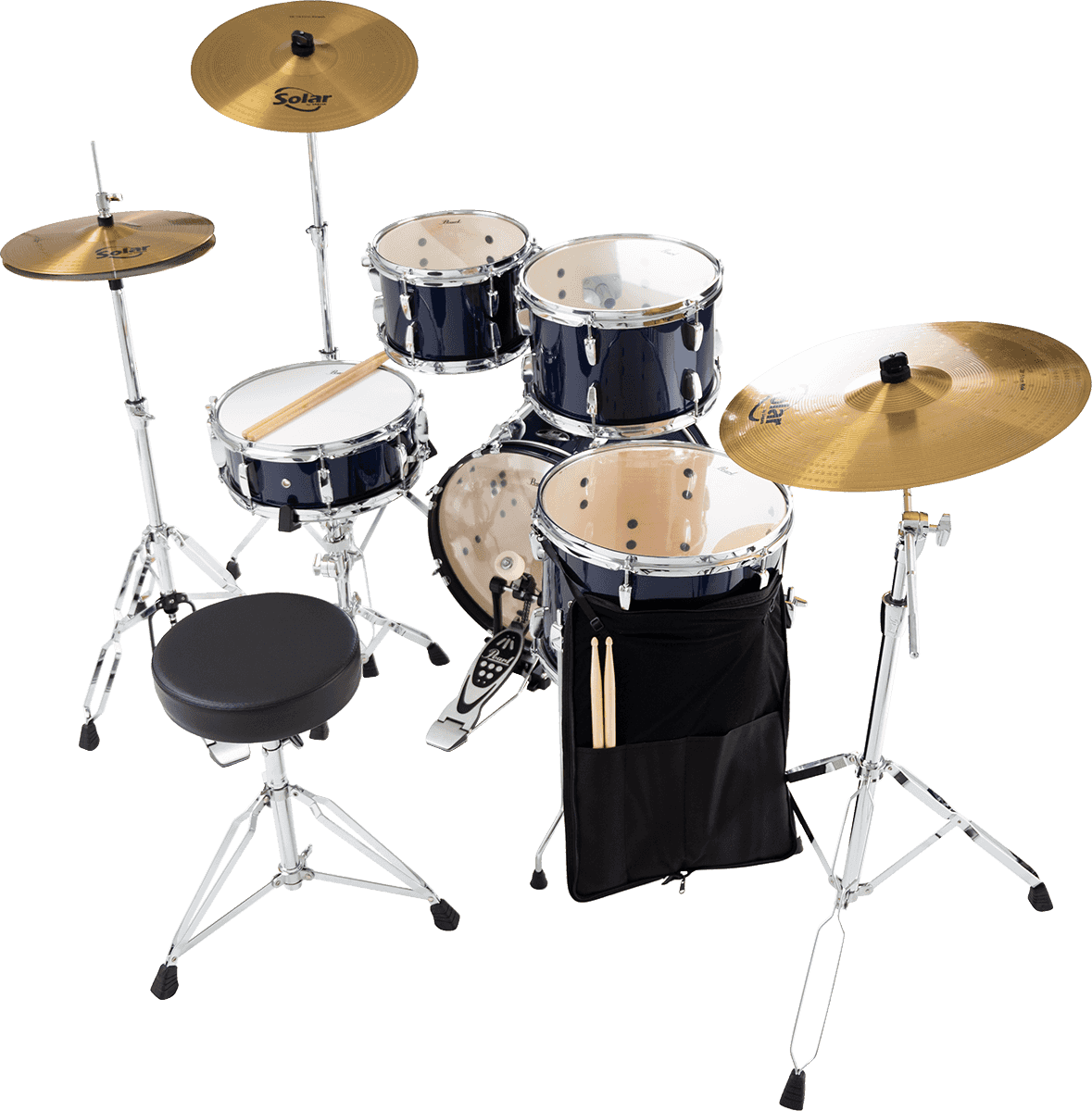 ROADSHOW JAZZ 18 + B-50 ROYAL BLUE METALLIC + SOLAR CYMBALS