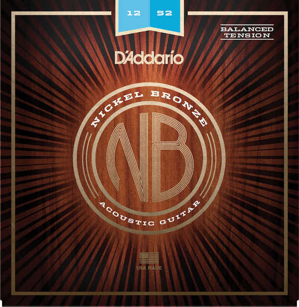 D'ADDARIO ACOUSTIC GUITAR STRINGS NB1252BT NICKEL BRONZE VOLTAGE BALANCED LIGHT 12-52