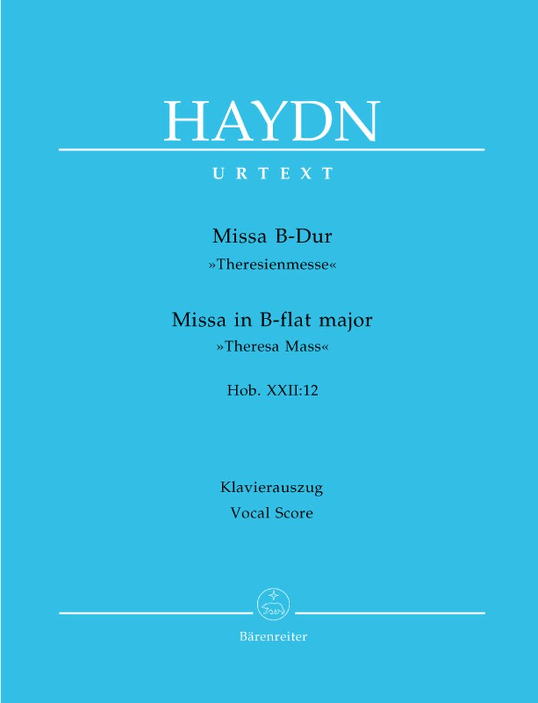 HAYDN J. - MISSA IN B-FLAT MAJOR HOB.XXII:12 "THERESA MASS" - KLAVIERAUSZUG