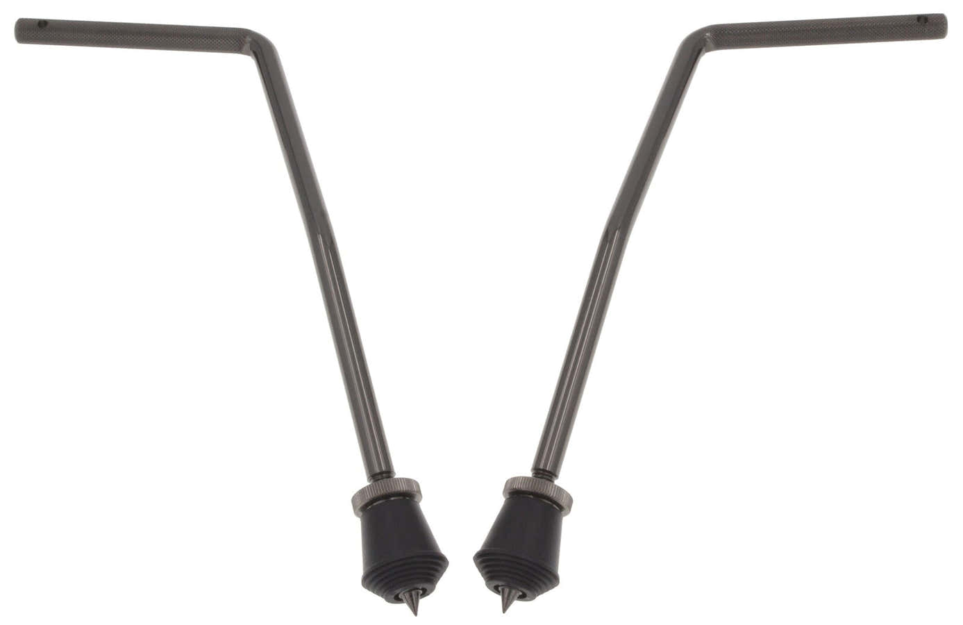 BDS7-105-Bk Gebogene Bassdrum-Spikes 10.5mm X2 Schwarz
