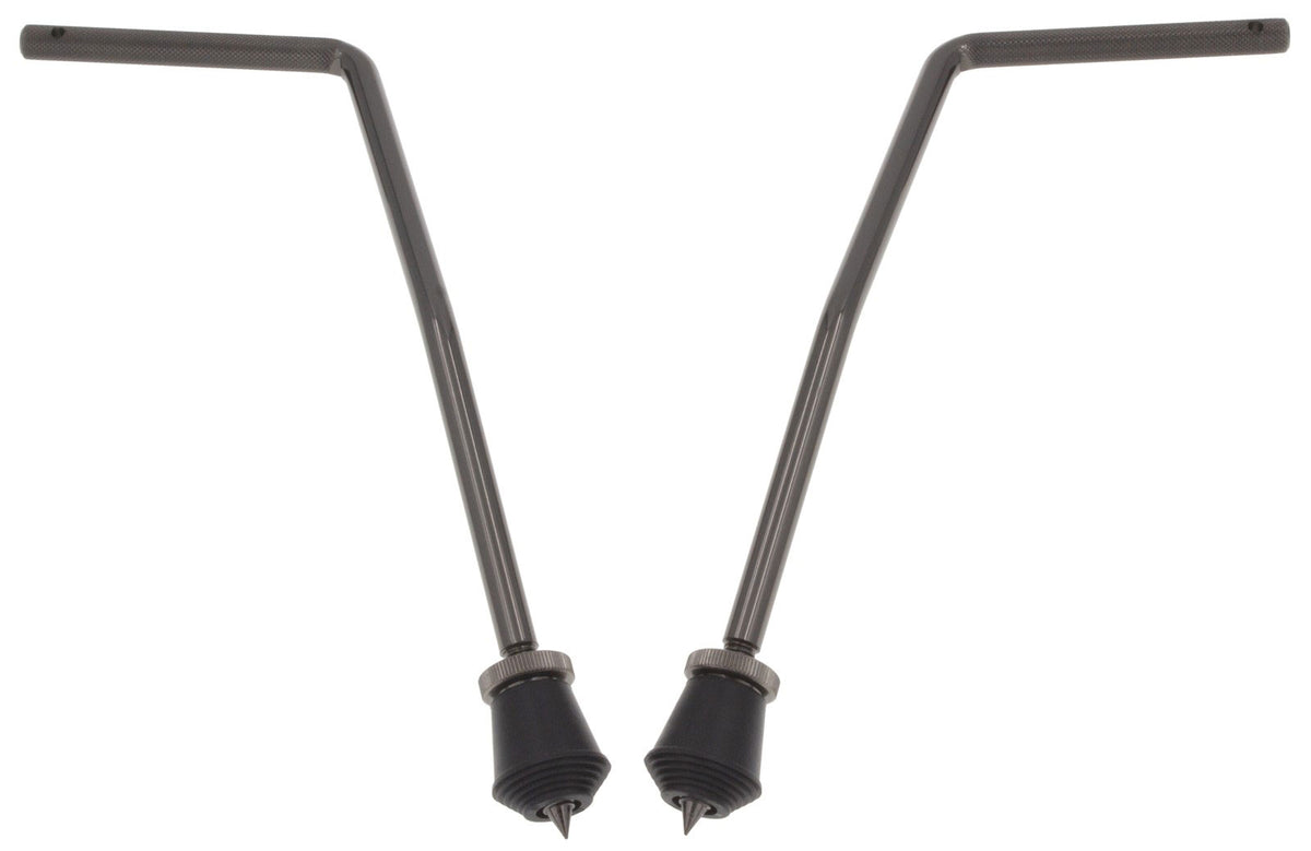 BDS7-105-Bk Gebogene Bassdrum-Spikes 10.5mm X2 Schwarz