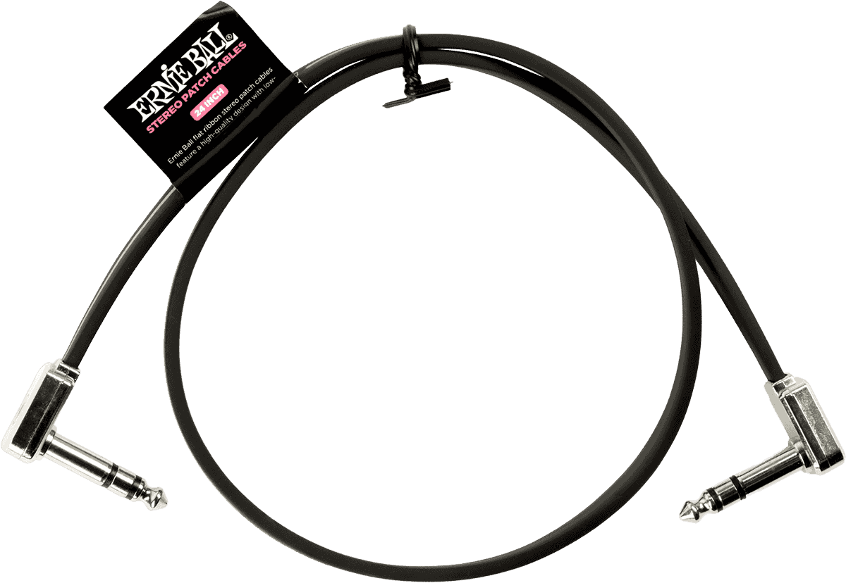 Ernie Ball INSTRUMENT PATCH TRS CABLES - THIN & FLAT ELBOW - 60 CM