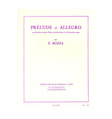 BOZZA E. - PRÄLUDIUM UND ALLEGRO - KONTRABASS (POSAUNE) UND KLAVIER