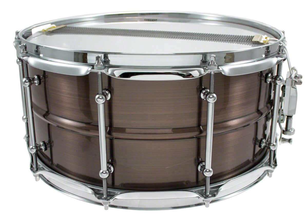 BKR-6514SH - BLACK DAWG 14" X 6.5" SNARE DRUM - BRUSHED RED COPPER BRASS SHELL