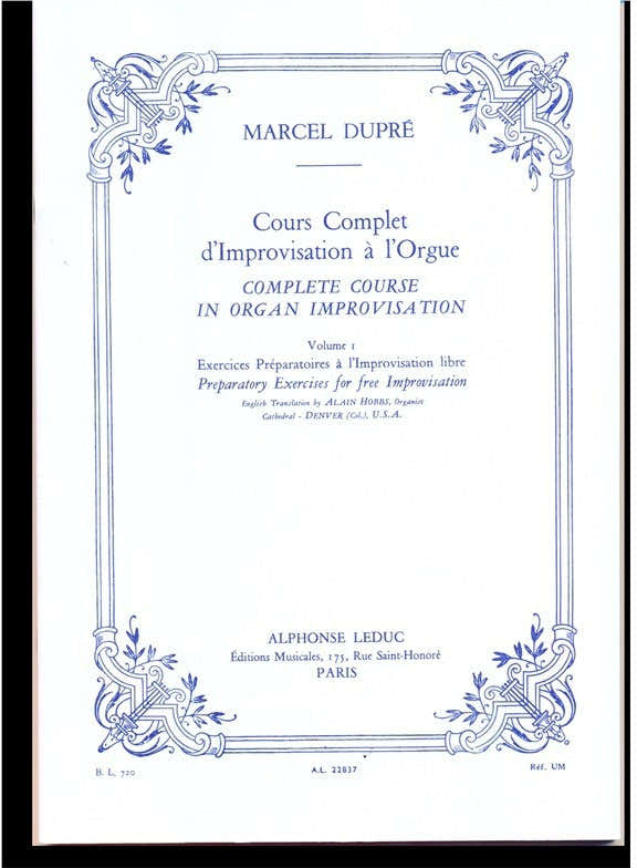 Kurs für vollständige Improvisation an der Orgel Vol. 1