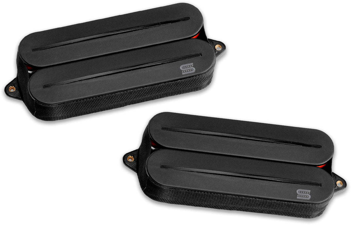 Humbucker 7-saitig Black Jupiter Rails, Signatur von Wes Hauch, Satz, schwarz
