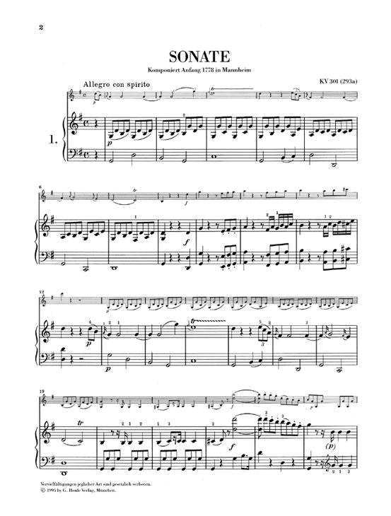 Moz W.A. - Sonatas For Piano And Violin Volume I