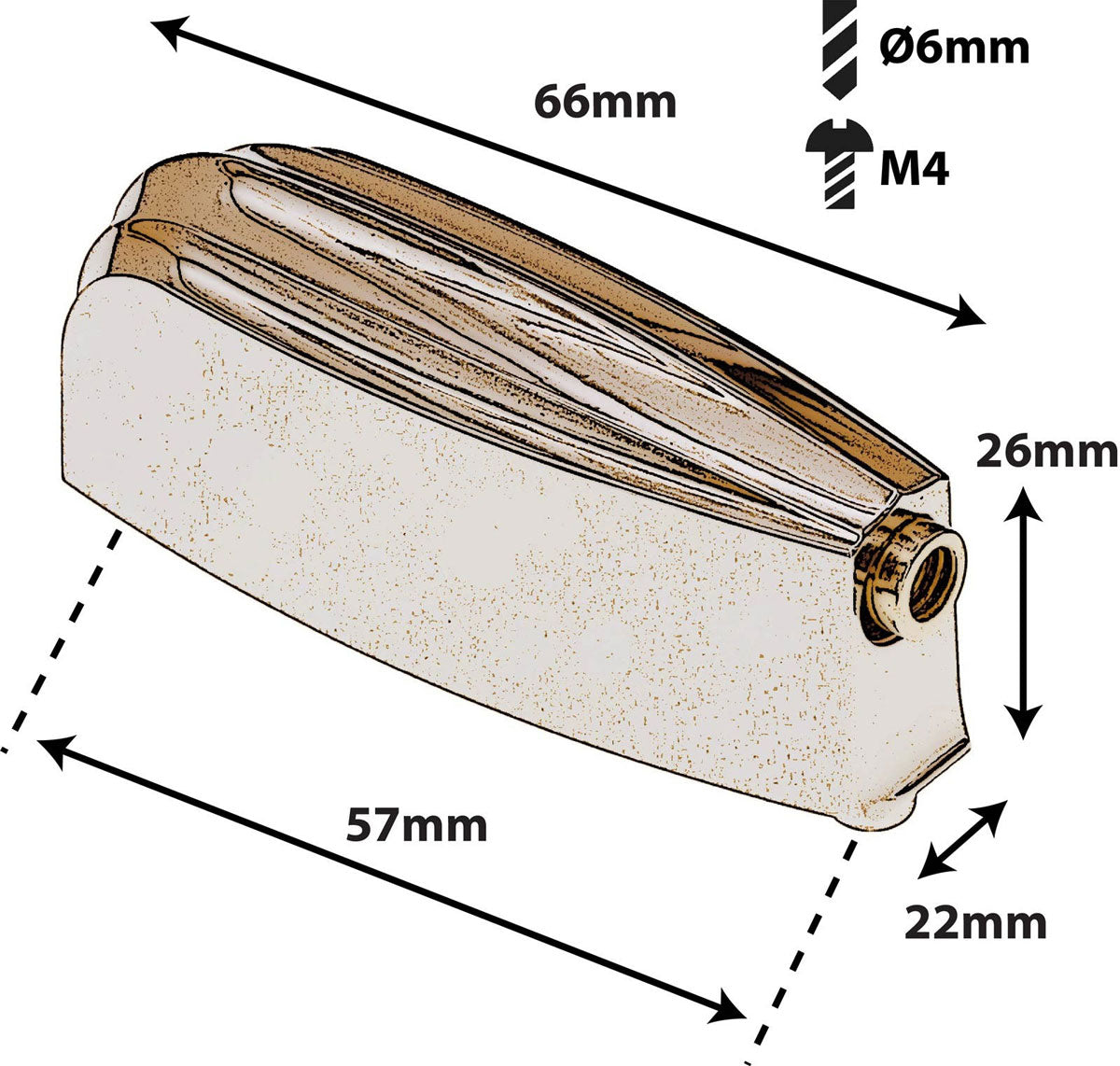L23BD-BR Bassdrum-Spannbock 57mm Gold X1