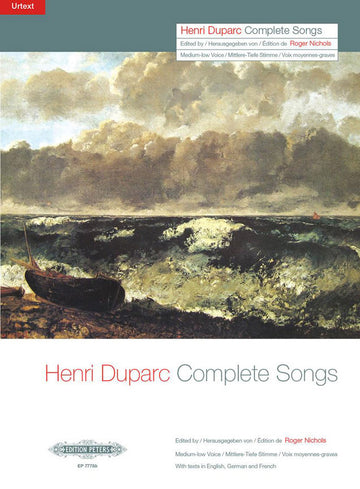 DUPARC HENRI - COMPLETE SONGS FOR MEDIUM-LOW VOICE & PIANO - VOICE AND PIANO (PER 10 MINIMUM)