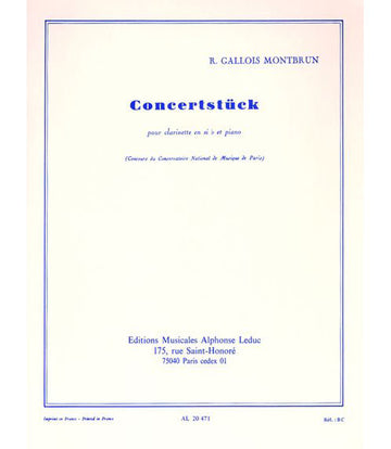 Gallois Montbrun - Concertstück (clarinette Sib / Piano)