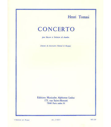 TOMASI H. - CONCERTO(BASSON ORCHESTRE) -BASSON ET PIANO