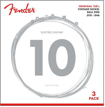 ORIGINAL 150 GUITAR STRINGS PURE NICKEL WOUND BALL END 150R .010-.046 GAUGES 3-PACK