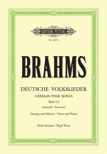 Brahms Johannes - Auswahl aus 20 deutschen Volksliedern - Hohe Stimme & Klavier
