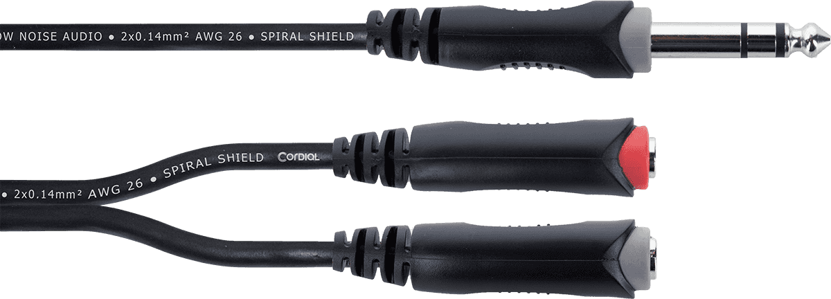Kabel Y Abzweigkabel Stereo-Klinke Stecker / 2 Mono-Klinken Buchsen 30 cm