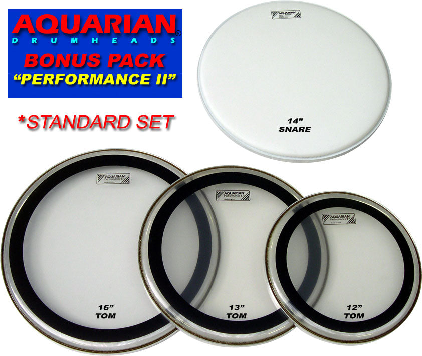 Aquarian PERFORMANCE II STANDARD DRUM HEAD SET 12"/13"/16" + SNARE 14"