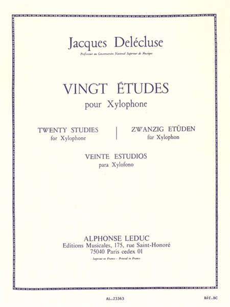 Delecluse J. - 20 Etudes - Xylophone