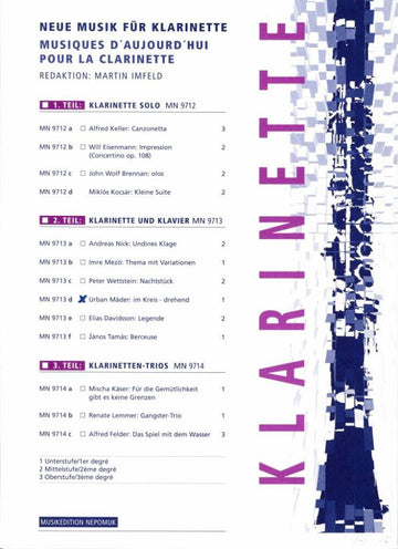 Mader Urban - Im Kreis - Drehend - Clarinet Piano