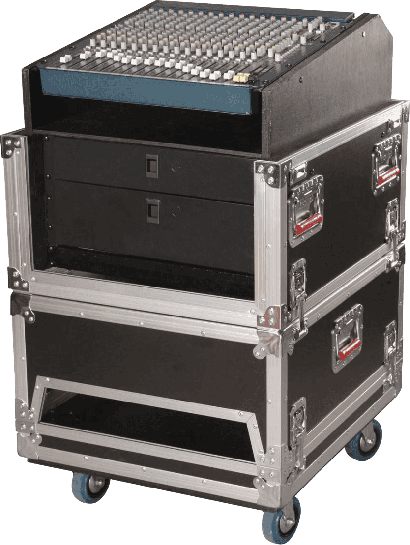 G-TOWER WOOD FOR 14 U MIXING CONSOLE WITH INTEGRATED 6 U RACK