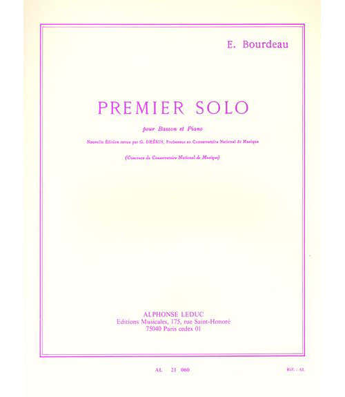 BOURDEAU - SOLO N° 1 - BASSON ET PIANO
