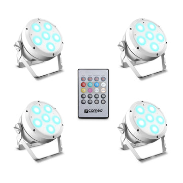 ROOT PAR 6 WH SET 1 - SET BESTEHEND AUS 4 X CLROOTPAR6WH MIT INFRAROT-FERNBEDIENUNG