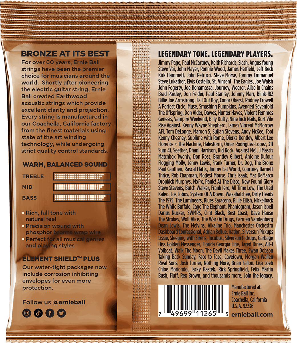 CORDES EARTHWOOD PHOSPHORE BRONZE MEDIUM LIGHT 12-54 - PACK DE 3