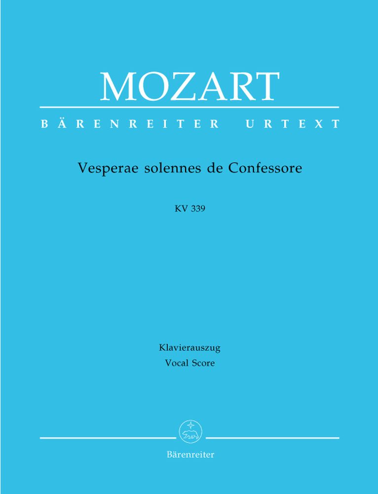 Moz W.A. - Verae Solennes De Confessore Kv 339 - Reduction Ch, Piano