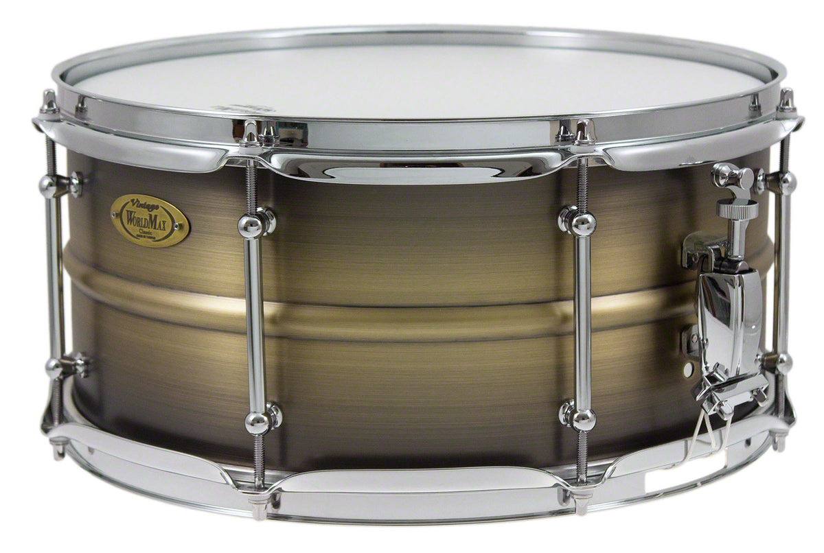 BKA-6514SH - BLACK DAWG 14" X 6.5" SNARE DRUM - ANTIQUE BRUSH BRASS SHELL