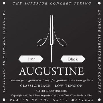 AUGUSTINE STANDARD CLASSIC STRINGS STANDARD BLACK SET LOW /NYLON LIGHT-FILE SILVER