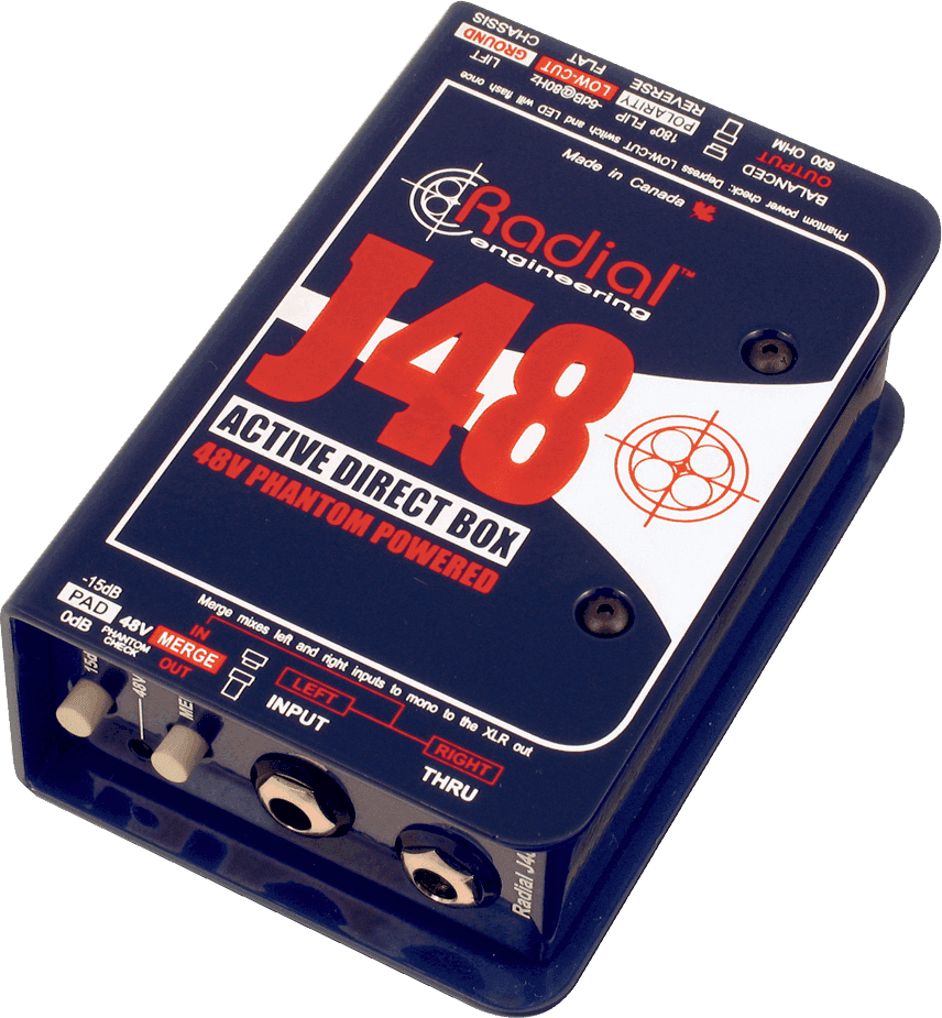 J48 CLASS A ACTIVE DI BOX 48V PHANTOM POWERED